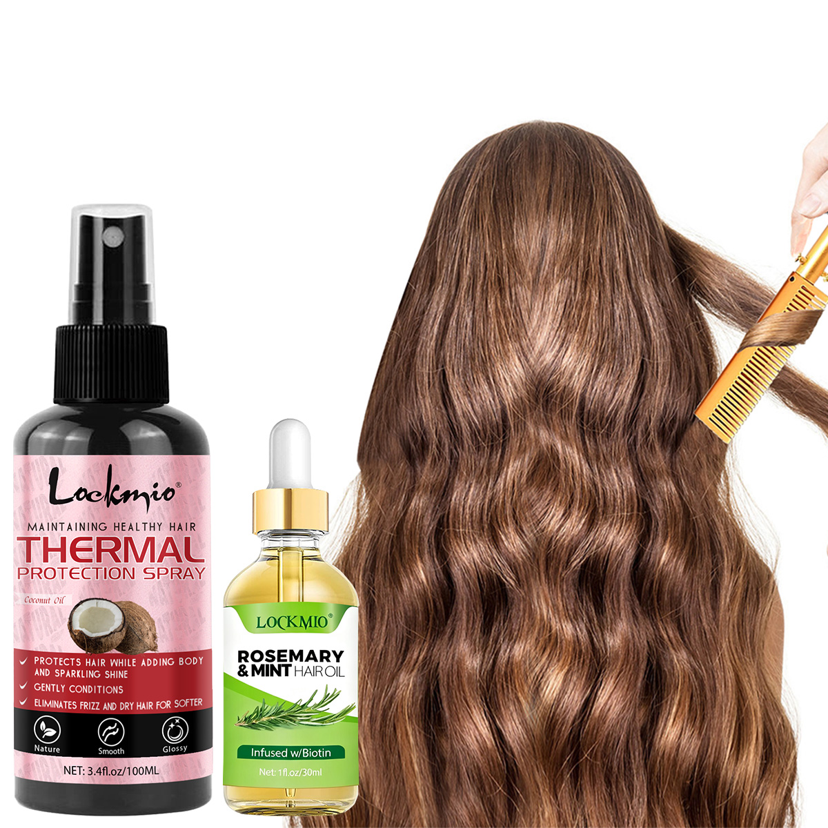 Hair Care Heat Protectant - Spray de proteção térmica, condicionador nutritivo